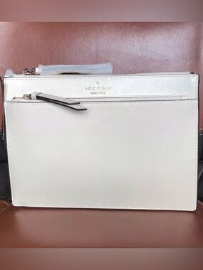 Kate Spade Cameron Clarice Crossbody Parchment White